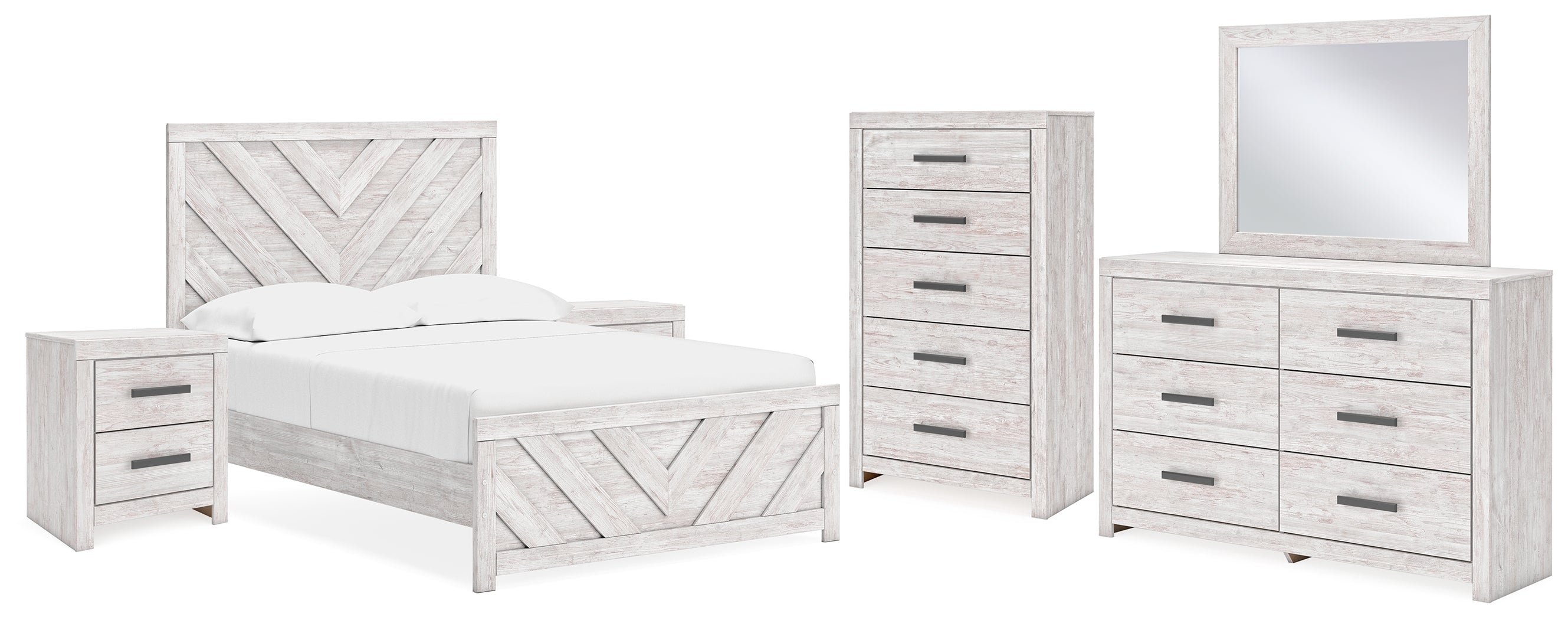 Homestyle Furniture - Ashley Furniture - Cayboni Full Panel Bed, Dresser, Mirror, Chest and 2 Nightstands - Full Panel Bed, Dresser, Mirror, Chest and 2 Nightstands - B3788B15