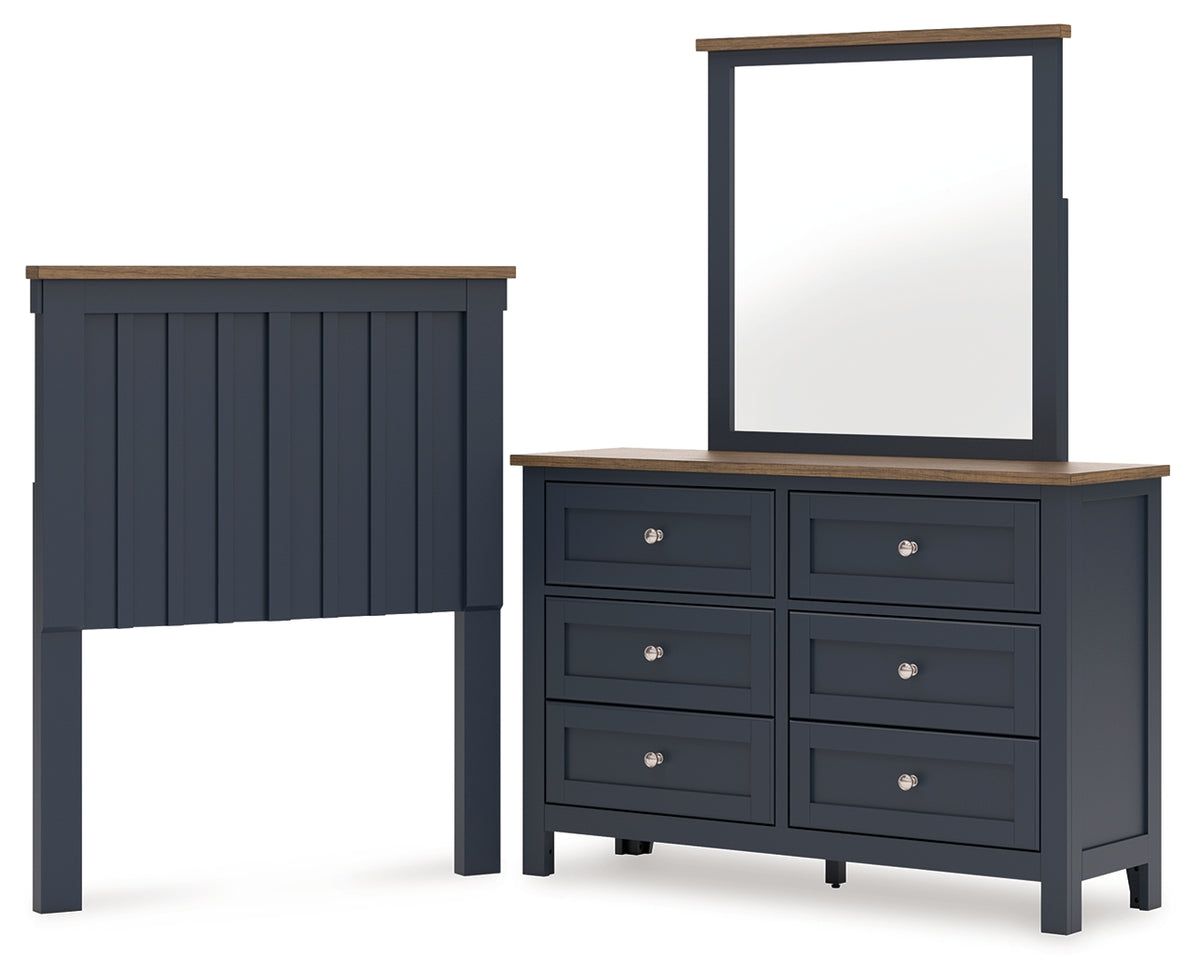 Homestyle Furniture - Ashley Furniture - Landocken Twin Panel Headboard, Dresser and Mirror - Twin Panel Headboard, Dresser and Mirror - B414B13