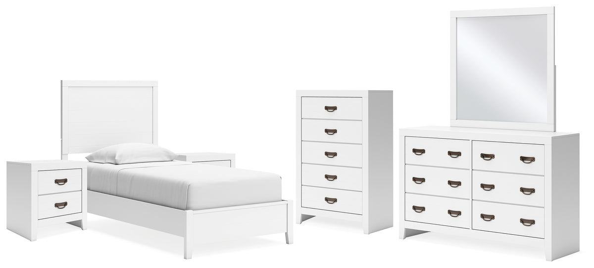 Homestyle Furniture - Ashley Furniture - Binterglen Twin Panel Bed, Dresser, Mirror, Chest and 2 Nightstands - Twin Panel Bed, Dresser, Mirror, Chest and 2 Nightstands - B427B19