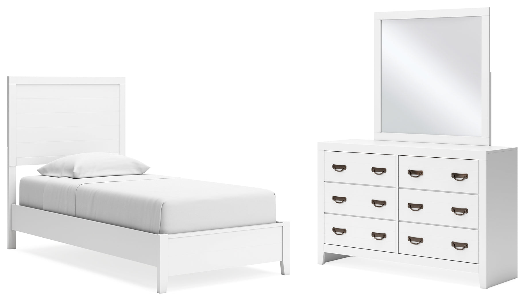 Homestyle Furniture - Ashley Furniture - Binterglen Twin Panel Bed, Dresser and Mirror - Twin Panel Bed, Dresser and Mirror - B427B3