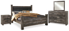 Homestyle Furniture - Ashley Furniture - Wynnlow King Poster Bed, Dresser, Mirror and Nightstand - King Poster Bed, Dresser, Mirror and Nightstand - B440B29