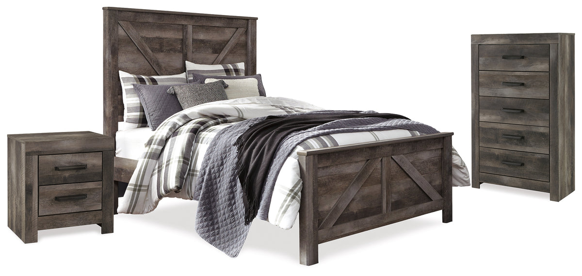Homestyle Furniture - Ashley Furniture - Wynnlow Queen Crossbuck Panel Bed, Chest and Nightstand - Queen Crossbuck Panel Bed, Chest and Nightstand - B440B28
