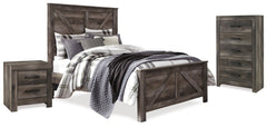 Homestyle Furniture - Ashley Furniture - Wynnlow Queen Crossbuck Panel Bed, Chest and Nightstand - Queen Crossbuck Panel Bed, Chest and Nightstand - B440B28