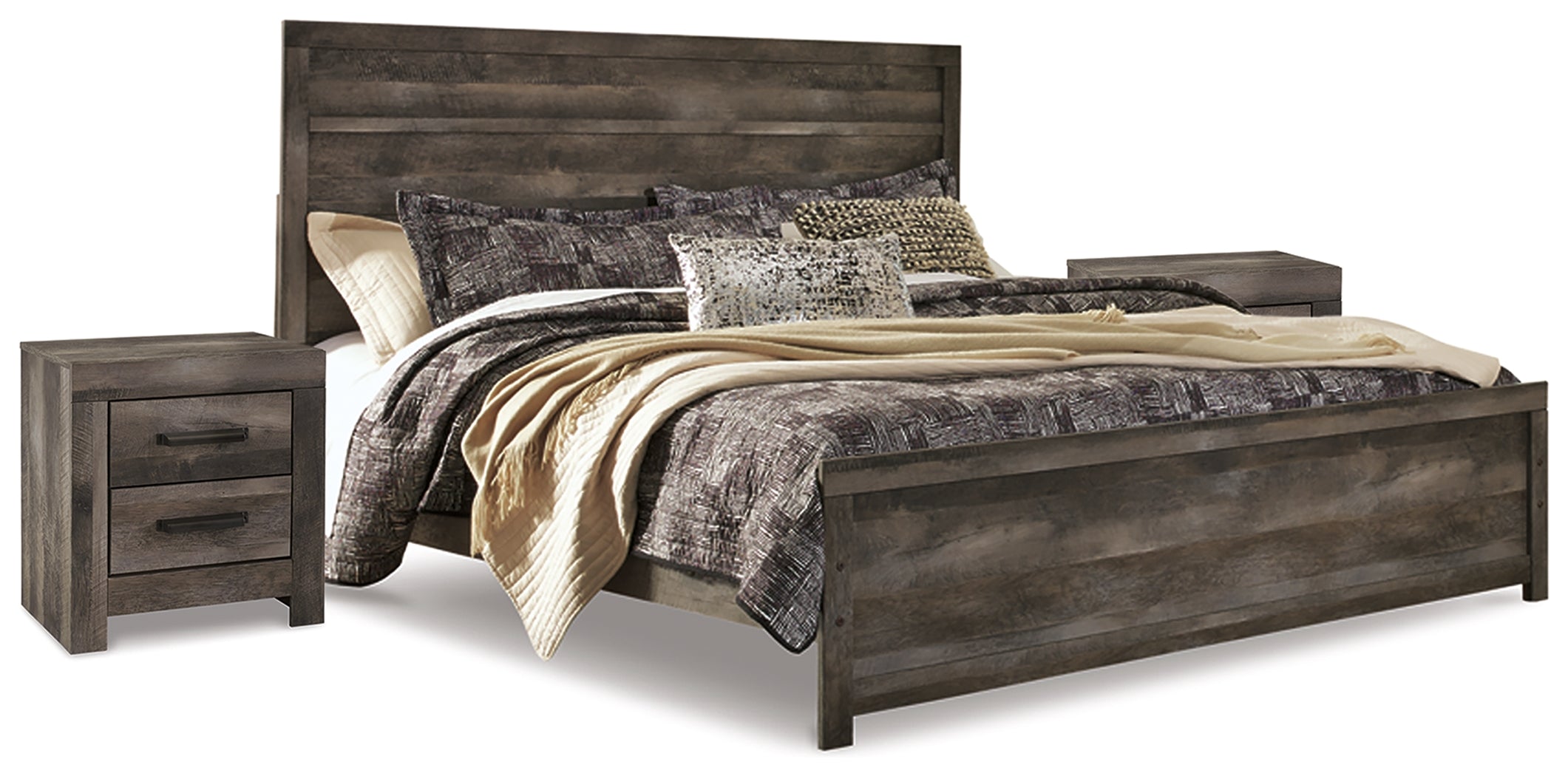 Homestyle Furniture - Ashley Furniture - Wynnlow King Panel Bed and 2 Nightstands - King Panel Bed and 2 Nightstands - B440B45