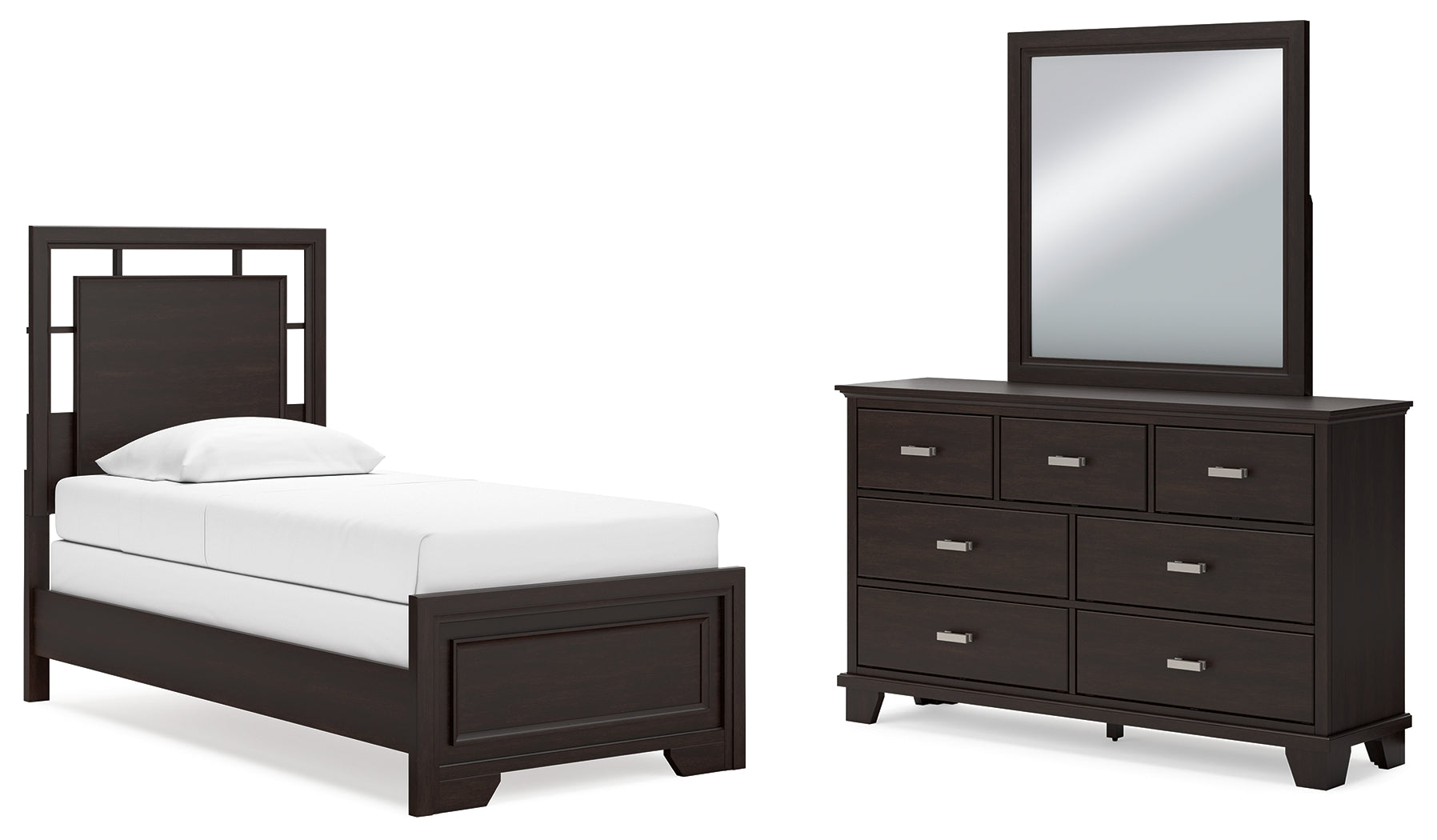 Homestyle Furniture - Ashley Furniture - Covetown Twin Panel Bed, Dresser and Mirror - Twin Panel Bed, Dresser and Mirror - B441B3