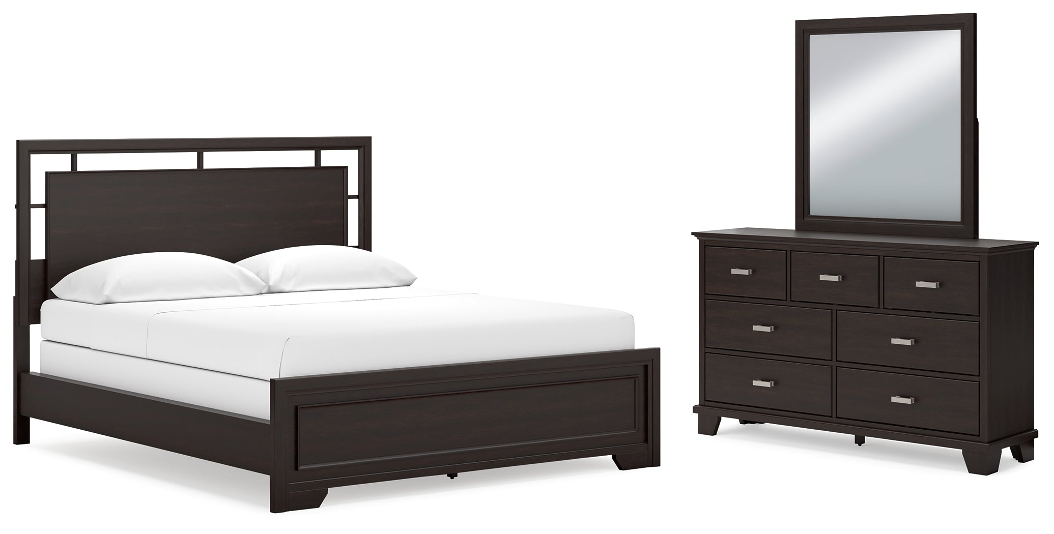 Homestyle Furniture - Ashley Furniture - Covetown California King Panel Bed, Dresser and Mirror - California King Panel Bed, Dresser and Mirror - B441B11