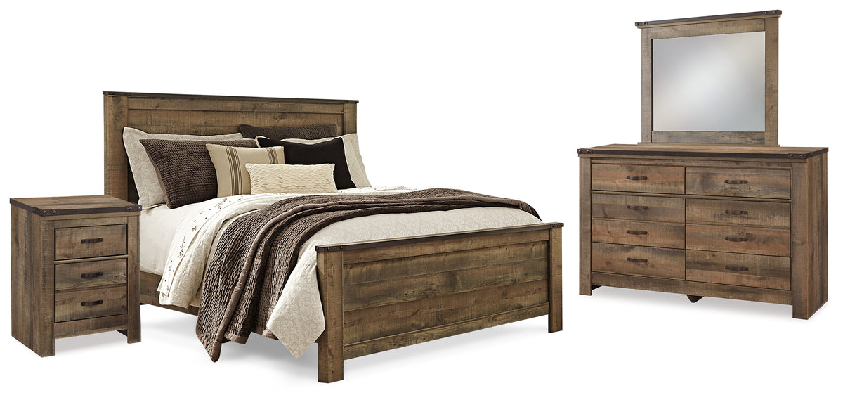 Homestyle Furniture - Ashley Furniture - Trinell Queen Panel Bed, Dresser, Mirror and Nightstand - Queen Panel Bed, Dresser, Mirror and Nightstand - B446B88