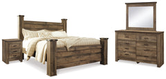 Homestyle Furniture - Ashley Furniture - Trinell King Poster Bed, Dresser, Mirror and Nightstand - King Poster Bed, Dresser, Mirror and Nightstand - B446B75