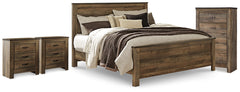 Homestyle Furniture - Ashley Furniture - Trinell King Panel Bed, Chest and 2 Nightstands - King Panel Bed, Chest and 2 Nightstands - B446B96