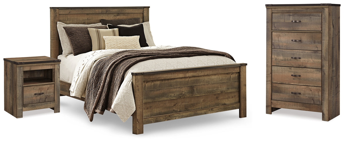 Homestyle Furniture - Ashley Furniture - Trinell Queen Panel Bed, Chest and 2 Nightstands - Queen Panel Bed, Chest and 2 Nightstands - B446B59