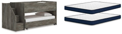 Frandern Twin Over Twin Loft Bed and Mattresses
