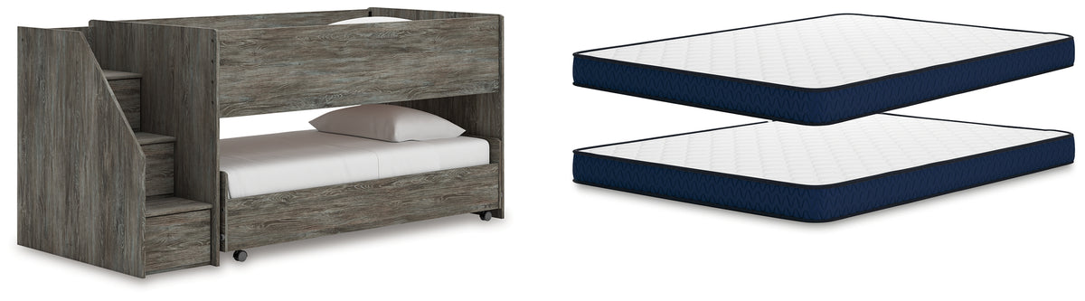 Homestyle Furniture - Ashley Furniture - Frandern Twin Over Twin Loft Bed and Mattresses - Twin Over Twin Loft Bed and Mattresses - B4480B27