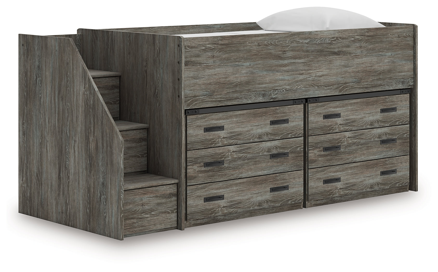 Homestyle Furniture - Ashley Furniture - Frandern Twin Loft Bed with Drawer Storage - Twin Loft Bed with Drawer Storage / Warm Gray - B4480B26