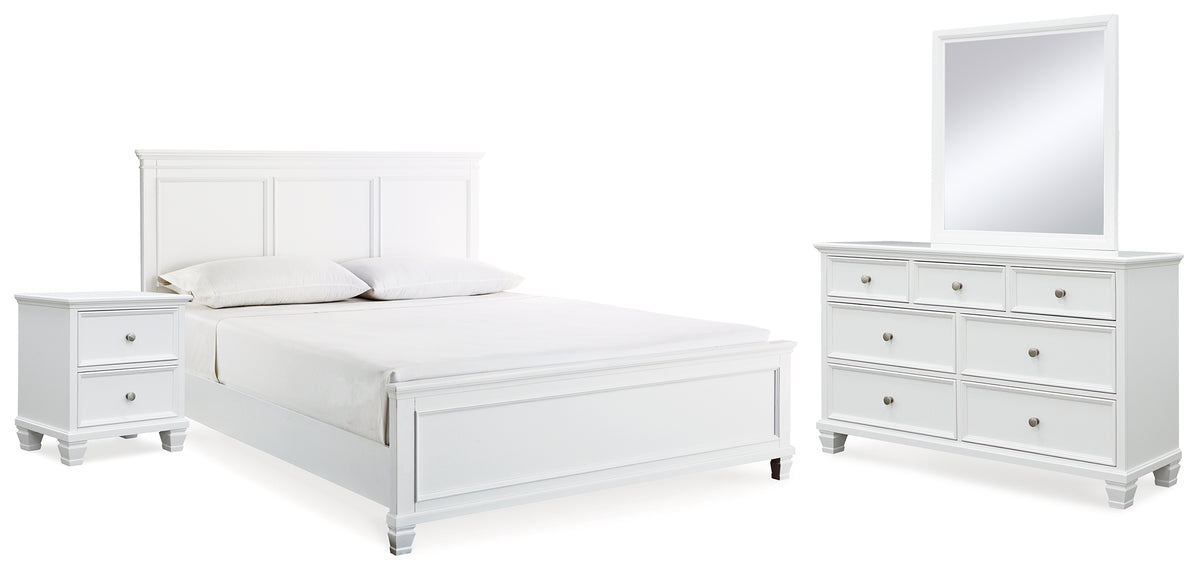 Homestyle Furniture - Ashley Furniture - Fortman King Panel Bed, Dresser, Mirror and Nightstand - King Panel Bed, Dresser, Mirror and Nightstand - B680B17
