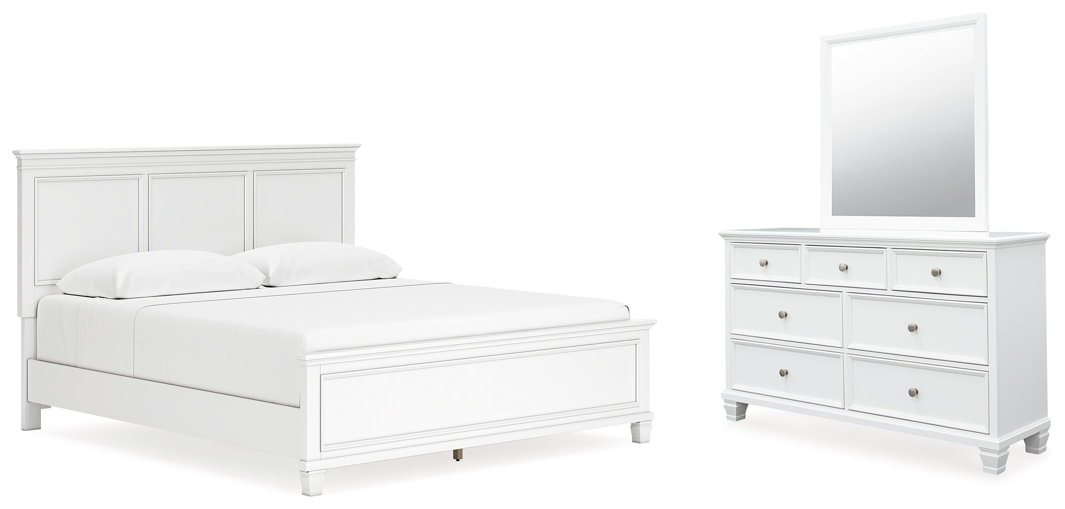Homestyle Furniture - Ashley Furniture - Fortman King Panel Bed, Dresser and Mirror - King Panel Bed, Dresser and Mirror - B680B13