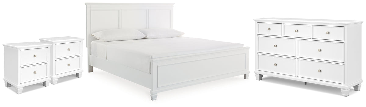 Homestyle Furniture - Ashley Furniture - Fortman King Panel Bed, Dresser and 2 Nightstands - King Panel Bed, Dresser and 2 Nightstands - B680B15