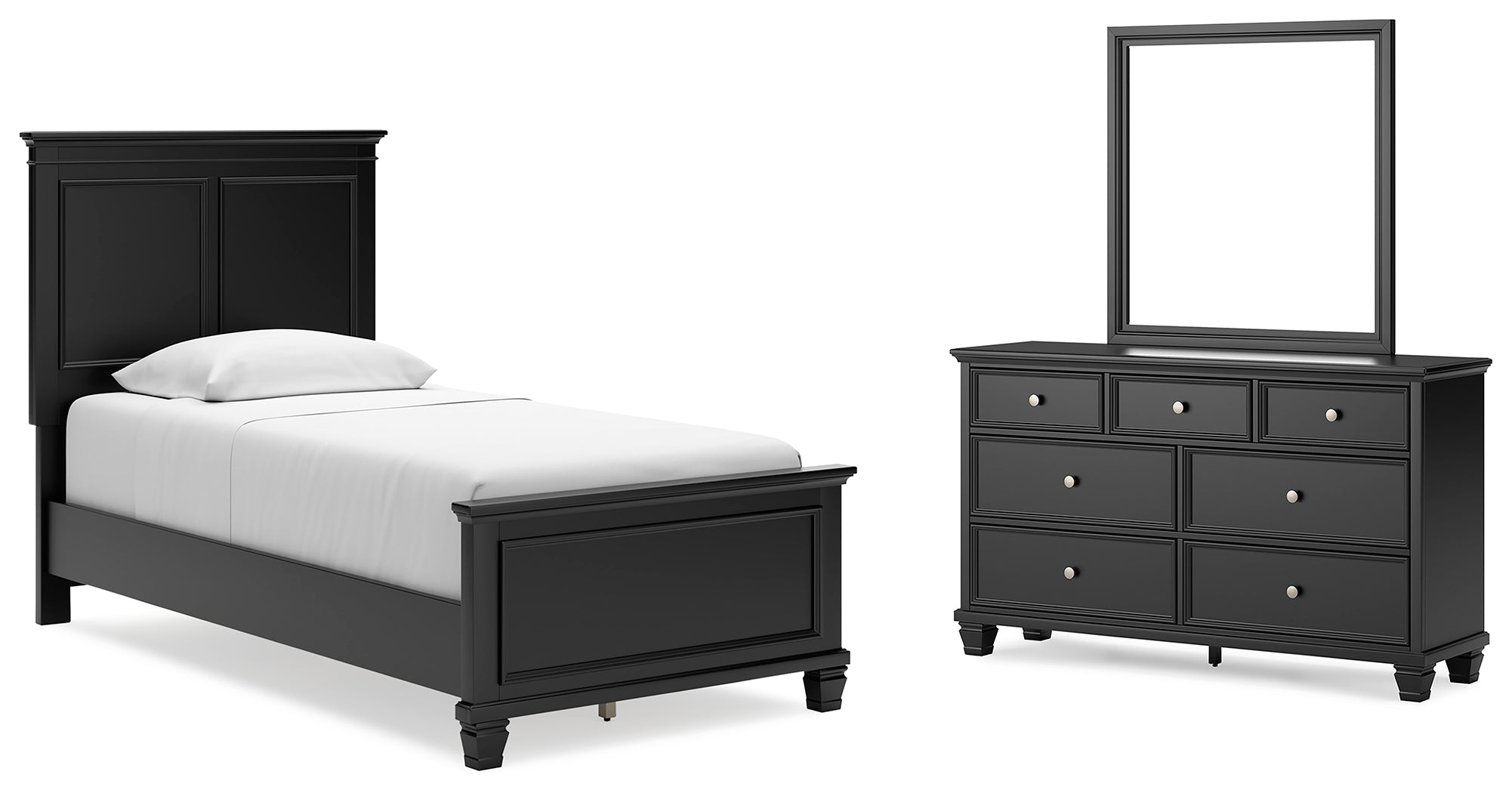 Homestyle Furniture - Ashley Furniture - Lanolee Twin Panel Bed, Dresser and Mirror - Twin Panel Bed, Dresser and Mirror - B687B3