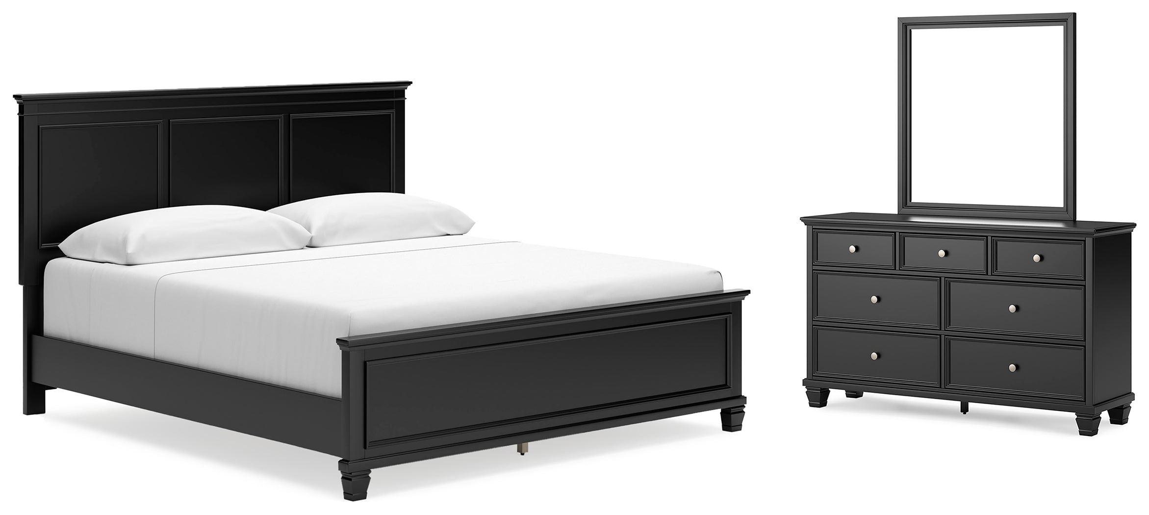 Homestyle Furniture - Ashley Furniture - Lanolee King Panel Bed, Dresser and Mirror - King Panel Bed, Dresser and Mirror - B687B13