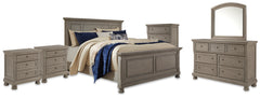 Homestyle Furniture - Ashley Furniture - Lettner King Panel Bed, Dresser, Mirror, Chest and 2 Nightstands - King Panel Bed, Dresser, Mirror, Chest and 2 Nightstands - B733B58