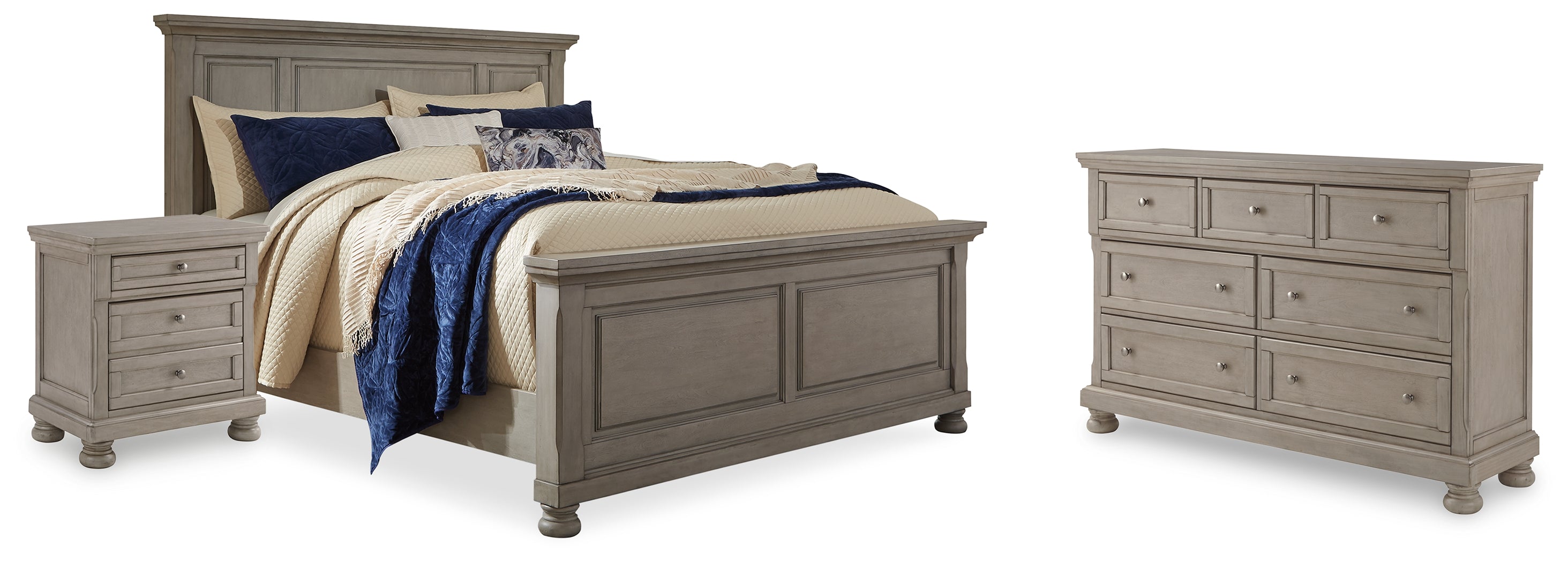 Homestyle Furniture - Ashley Furniture - Lettner Queen Panel Bed, Dresser, and Nightstand - Queen Panel Bed, Dresser, and Nightstand - B733B42
