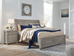Homestyle Furniture - Ashley Furniture - Lettner King Sleigh Bed with 2 Storage Drawers - King Sleigh Bed with 2 Storage Drawers - B733B8