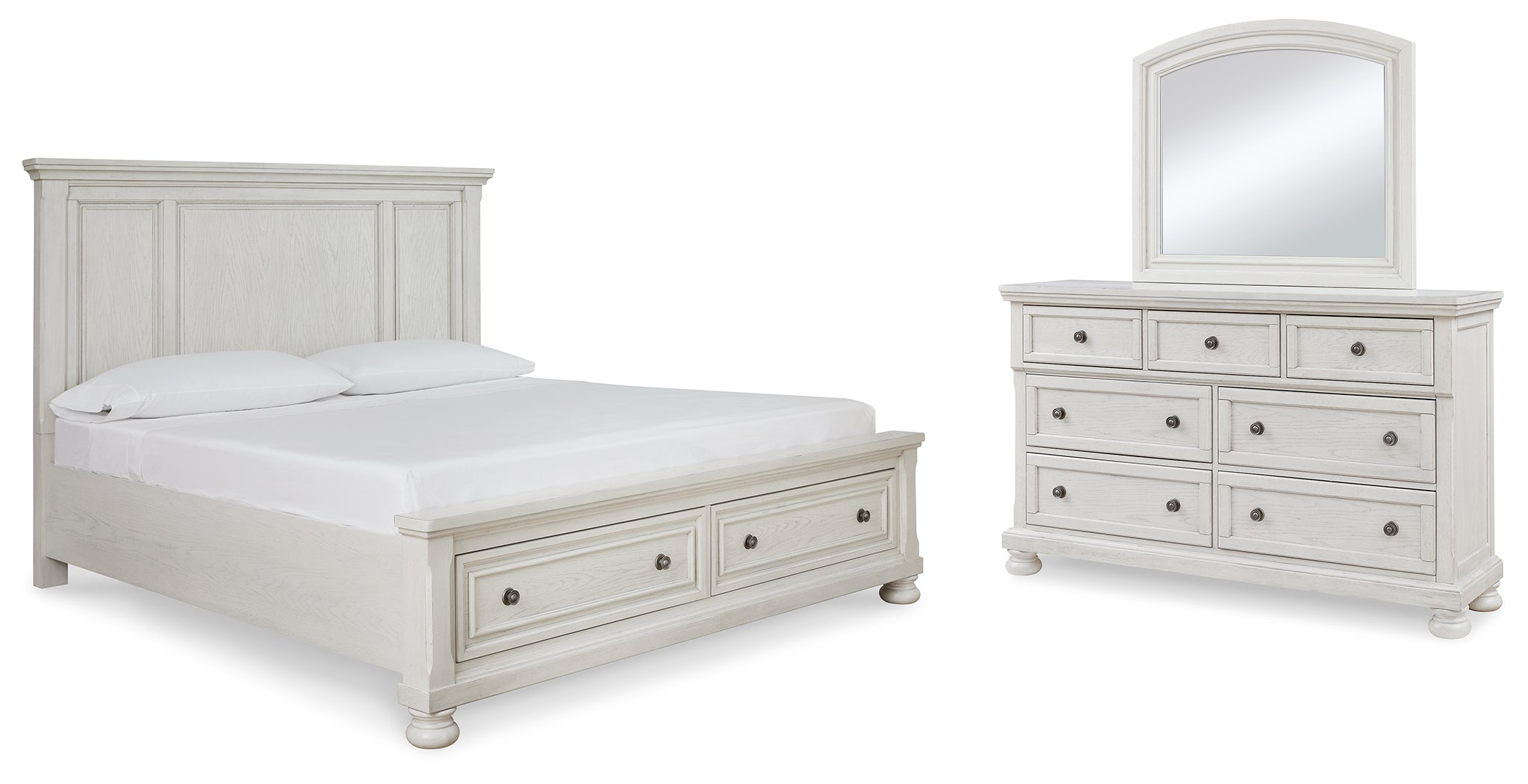 Homestyle Furniture - Ashley Furniture - Robbinsdale Queen Panel Storage Bed, Dresser and Mirror - Queen Panel Storage Bed, Dresser and Mirror - B742B30