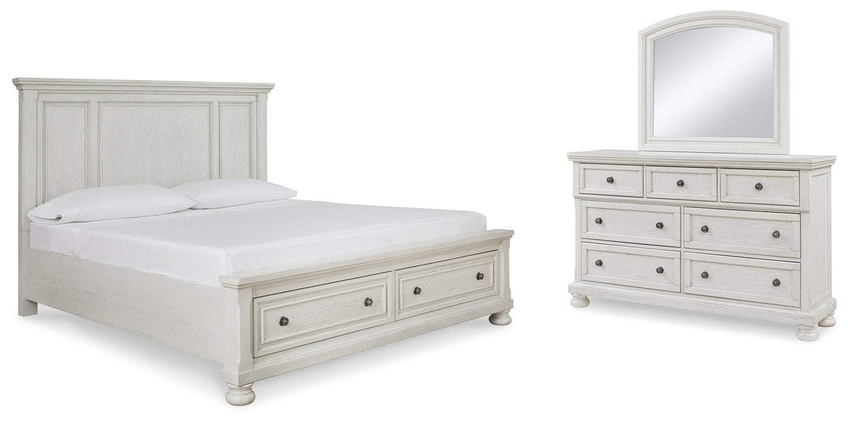 Homestyle Furniture - Ashley Furniture - Robbinsdale King Panel Storage Bed, Dresser and Mirror - King Panel Storage Bed, Dresser and Mirror - B742B31