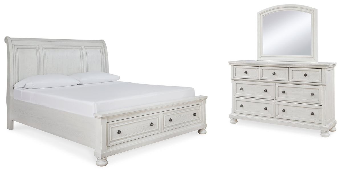 Homestyle Furniture - Ashley Furniture - Robbinsdale King Sleigh Storage Bed, Dresser and Mirror - King Sleigh Storage Bed, Dresser and Mirror - B742B29