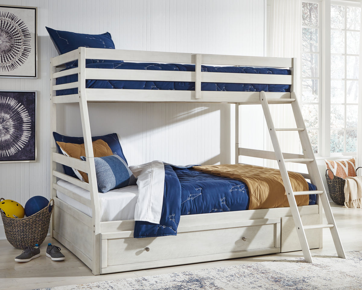 Homestyle Furniture - Ashley Furniture - Robbinsdale Twin over Full Bunk Bed with Storage - Twin over Full Bunk Bed with Storage - B742B16
