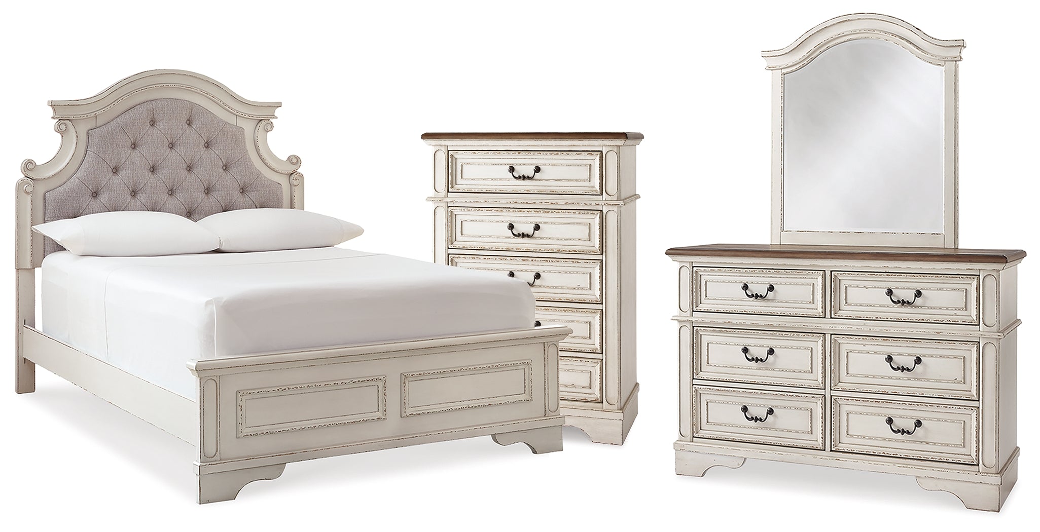 Homestyle Furniture - Ashley Furniture - Realyn Full Panel Bed, Dresser, Mirror and Chest - Full Panel Bed, Dresser, Mirror and Chest - B743B80