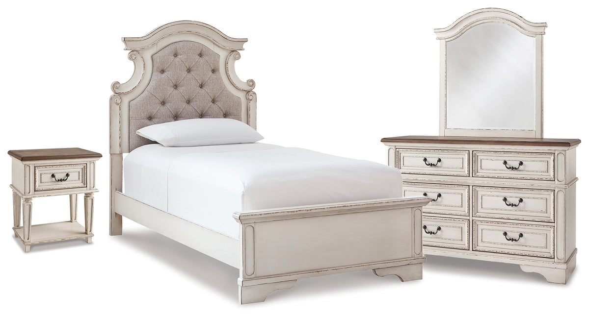Homestyle Furniture - Ashley Furniture - Realyn Twin Panel Bed, Dresser, Mirror and Nightstand - Twin Panel Bed, Dresser, Mirror and Nightstand - B743B76