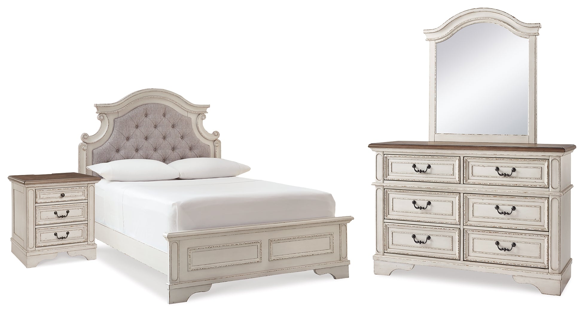 Homestyle Furniture - Ashley Furniture - Realyn Full Panel Bed, Dresser, Mirror and Nightstand - Full Panel Bed, Dresser, Mirror and Nightstand - B743B40