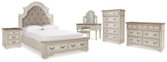 Homestyle Furniture - Ashley Furniture - Realyn Queen Upholstery Panel Bed, Dresser, Chest, Nightstand, and Vanity Set - Queen Upholstery Panel Bed, Dresser, Chest, Nightstand, and Vanity Set - B743B35