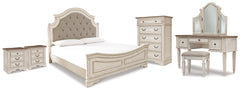 Homestyle Furniture - Ashley Furniture - Realyn King Panel Bed, Vanity, Chest and 2 Nightstands - King Panel Bed, Vanity, Chest and 2 Nightstands - B743B73