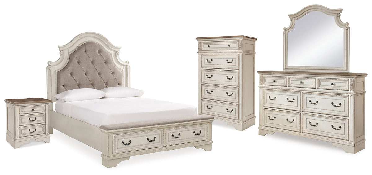 Homestyle Furniture - Ashley Furniture - Realyn Queen Upholstered Bed, Dresser, Mirror, Chest and Nightstand - Queen Upholstered Bed, Dresser, Mirror, Chest and Nightstand - B743B30