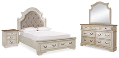 Homestyle Furniture - Ashley Furniture - Realyn Queen Upholstery Panel Bed, Dresser, Mirror and Nightstand - Queen Upholstery Panel Bed, Dresser, Mirror and Nightstand - B743B36