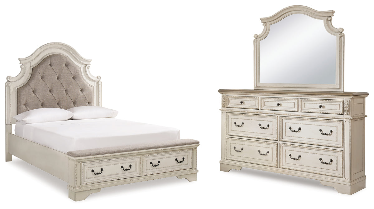 Homestyle Furniture - Ashley Furniture - Realyn Queen Storage Bed, Dresser and Mirror - Queen Storage Bed, Dresser and Mirror - B743B19