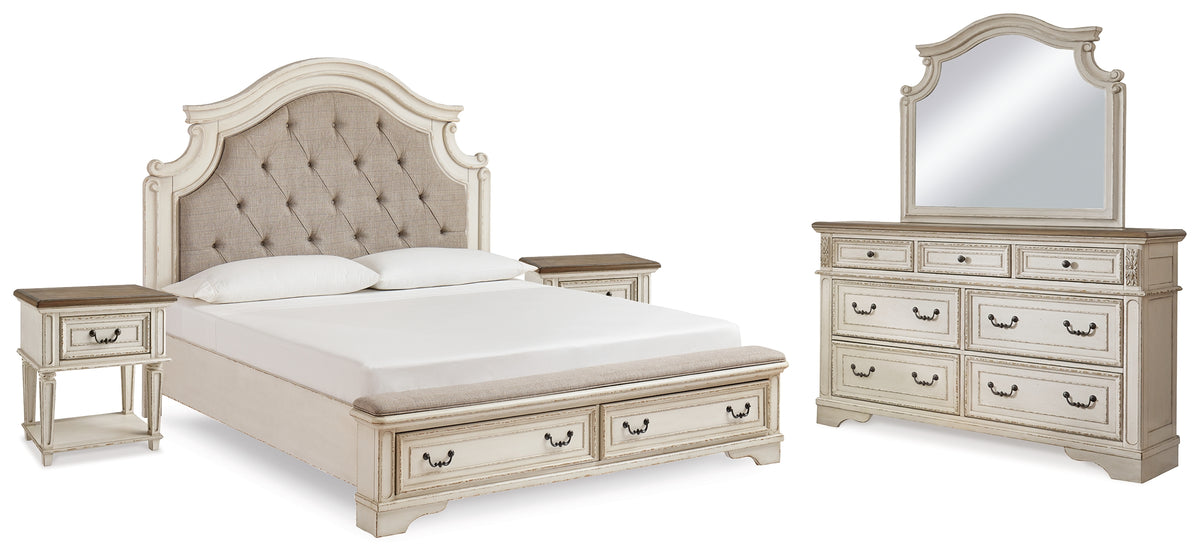 Homestyle Furniture - Ashley Furniture - Realyn King Panel Bed, Dresser, Mirror and 2 Nightstands - King Panel Bed, Dresser, Mirror and 2 Nightstands - B743B64