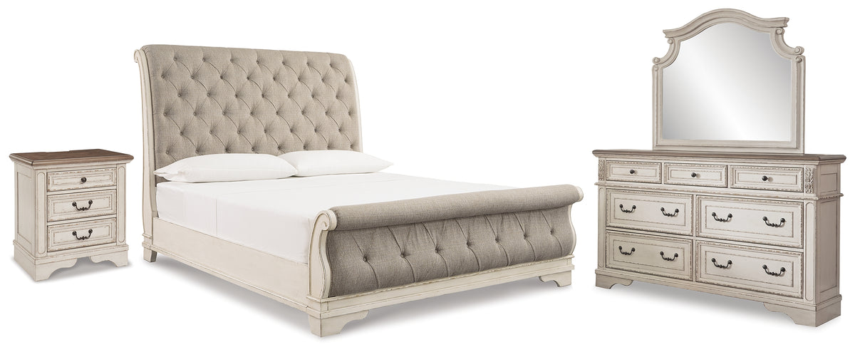 Homestyle Furniture - Ashley Furniture - Realyn King Sleigh Bed, Dresser Mirror and Nightstand - King Sleigh Bed, Dresser Mirror and Nightstand - B743B65