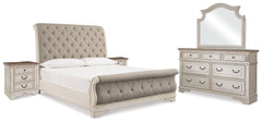 Homestyle Furniture - Ashley Furniture - Realyn King Upholstered Sleigh Bed, Dresser, Mirror and 2 Nightstands - King Upholstered Sleigh Bed, Dresser, Mirror and 2 Nightstands - B743B51