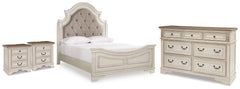 Homestyle Furniture - Ashley Furniture - Realyn Queen Upholstered Panel Bed, Dresser and 2 Nightstands - Queen Upholstered Panel Bed, Dresser and 2 Nightstands - B743B67