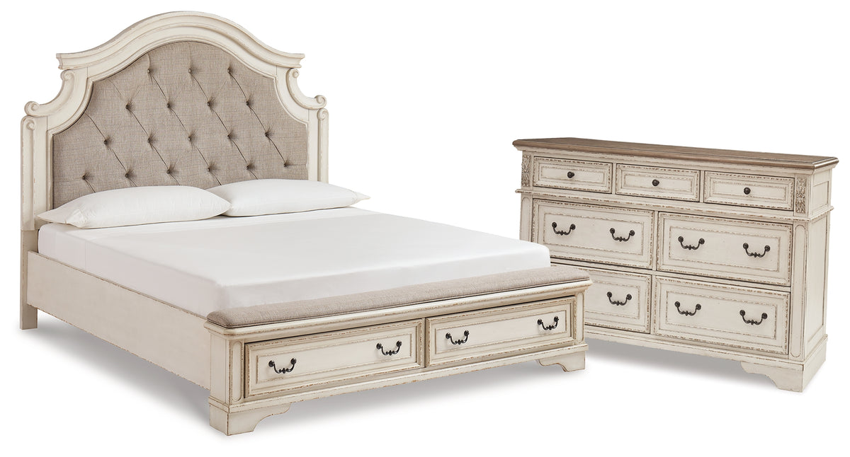 Homestyle Furniture - Ashley Furniture - Realyn King Panel Storage Bed and Dresser - King Panel Storage Bed and Dresser - B743B74