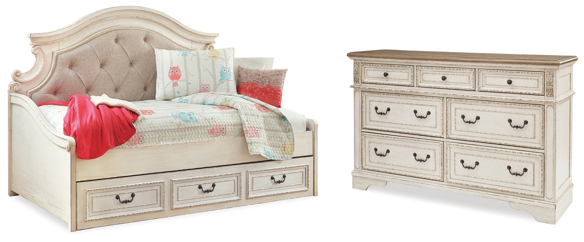 Homestyle Furniture - Ashley Furniture - Realyn Twin Storage Day Bed and Dresser - Twin Storage Day Bed and Dresser - B743B43