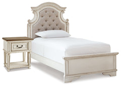 Homestyle Furniture - Ashley Furniture - Realyn Twin Upholstered Panel Bed and Nightstand - Twin Upholstered Panel Bed and Nightstand - B743B53
