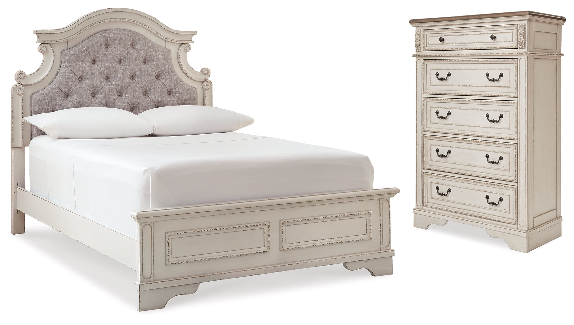Homestyle Furniture - Ashley Furniture - Realyn Full Panel Bed and Chest - Full Panel Bed and Chest - B743B42