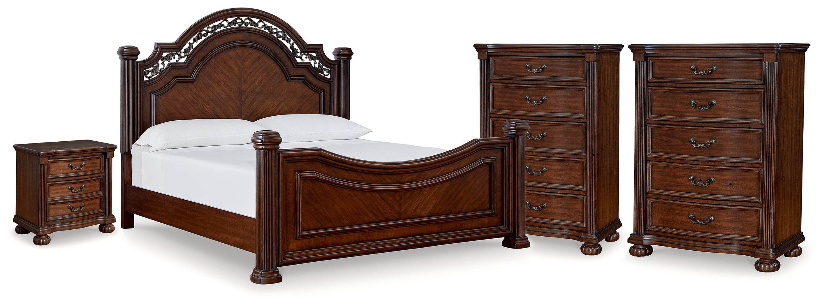 Homestyle Furniture - Ashley Furniture - Lavinton King Poster Bed, 2 Chests and Nightstand - King Poster Bed, 2 Chests and Nightstand - B764B12