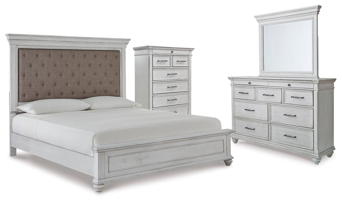 Homestyle Furniture - Ashley Furniture - Kanwyn King Upholstered Panel Bed, Dresser, Mirror and Chest - King Upholstered Panel Bed, Dresser, Mirror and Chest - B777B18