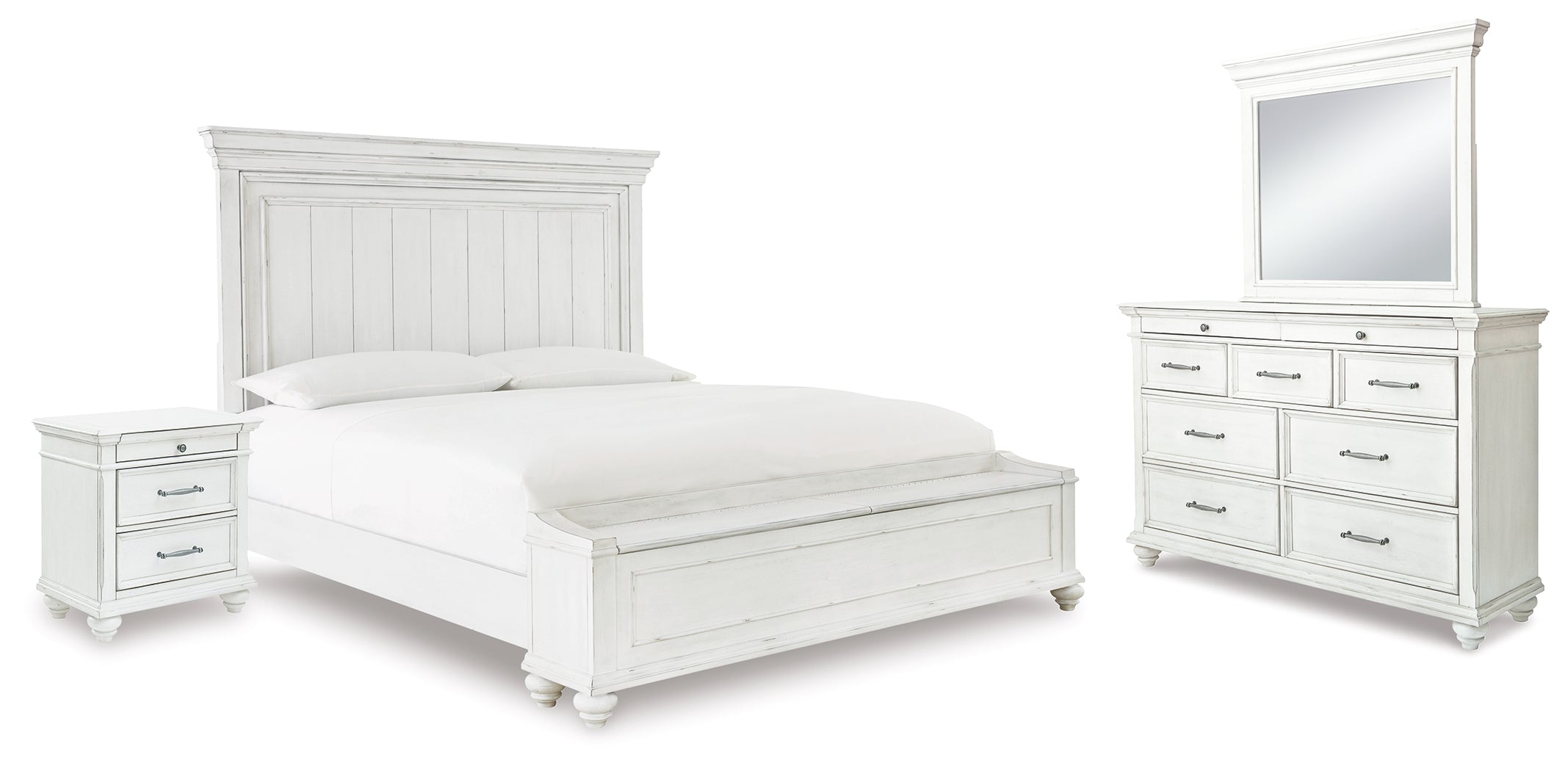 Homestyle Furniture - Ashley Furniture - Kanwyn Queen Panel Storage Bed, Dresser, Mirror and Nightstand - Queen Panel Storage Bed, Dresser, Mirror and Nightstand - B777B19
