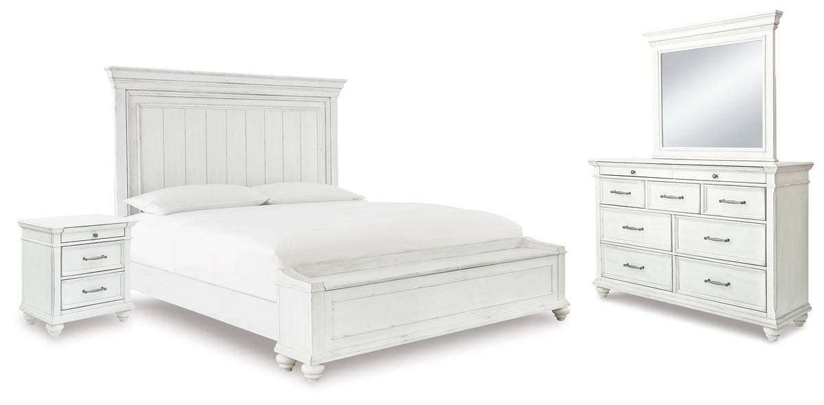 Homestyle Furniture - Ashley Furniture - Kanwyn Queen Panel Storage Bed, Dresser, Mirror and Nightstand - Queen Panel Storage Bed, Dresser, Mirror and Nightstand - B777B19
