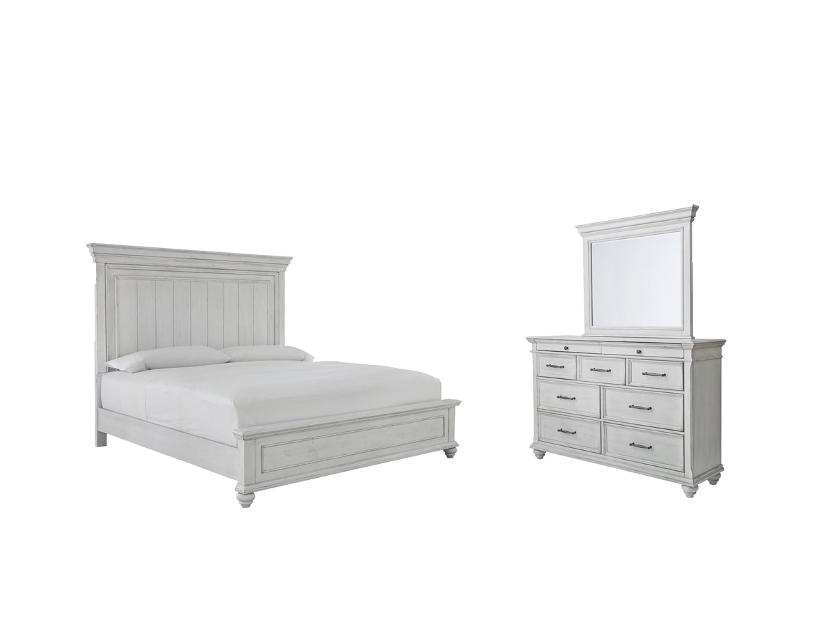 Homestyle Furniture - Ashley Furniture - Kanwyn King Panel Bed, Dresser and Mirror - King Panel Bed, Dresser and Mirror - B777B26